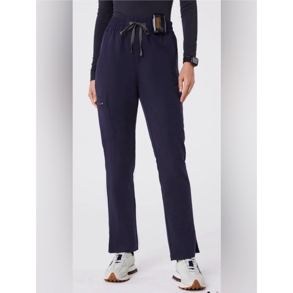 FIGS Dowa High Waisted Relaxed Straight Leg Scrub Pants Navy Blue Small 1001102